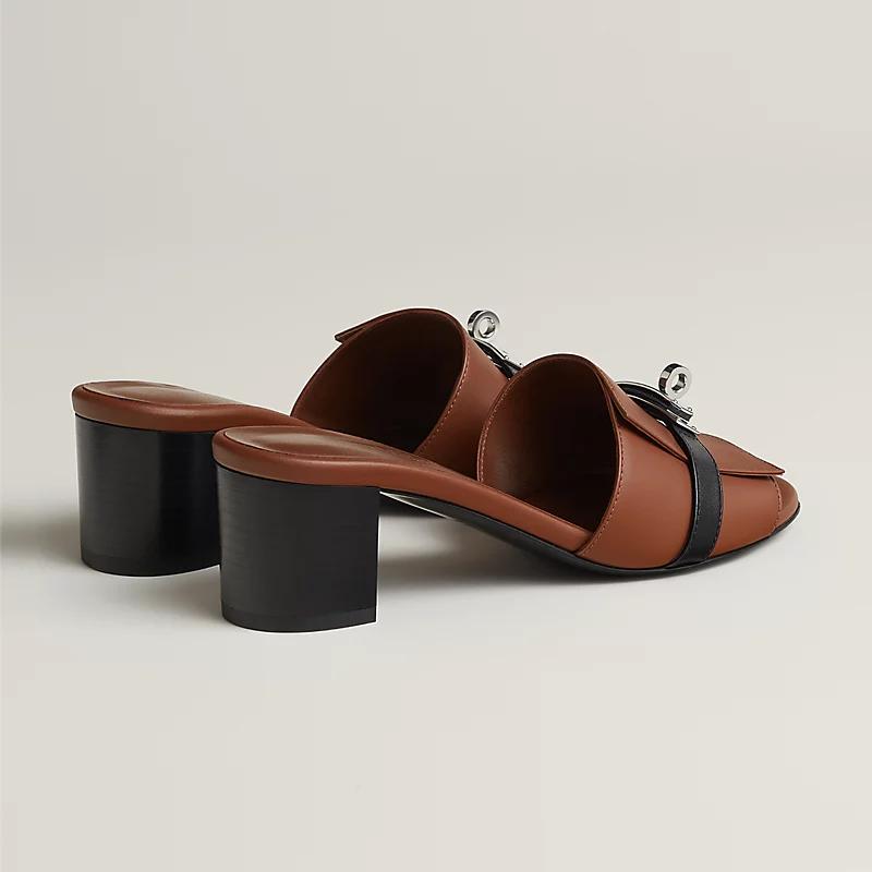 Giày Hermes Gigi 50 Sandal Nữ Nâu Đen